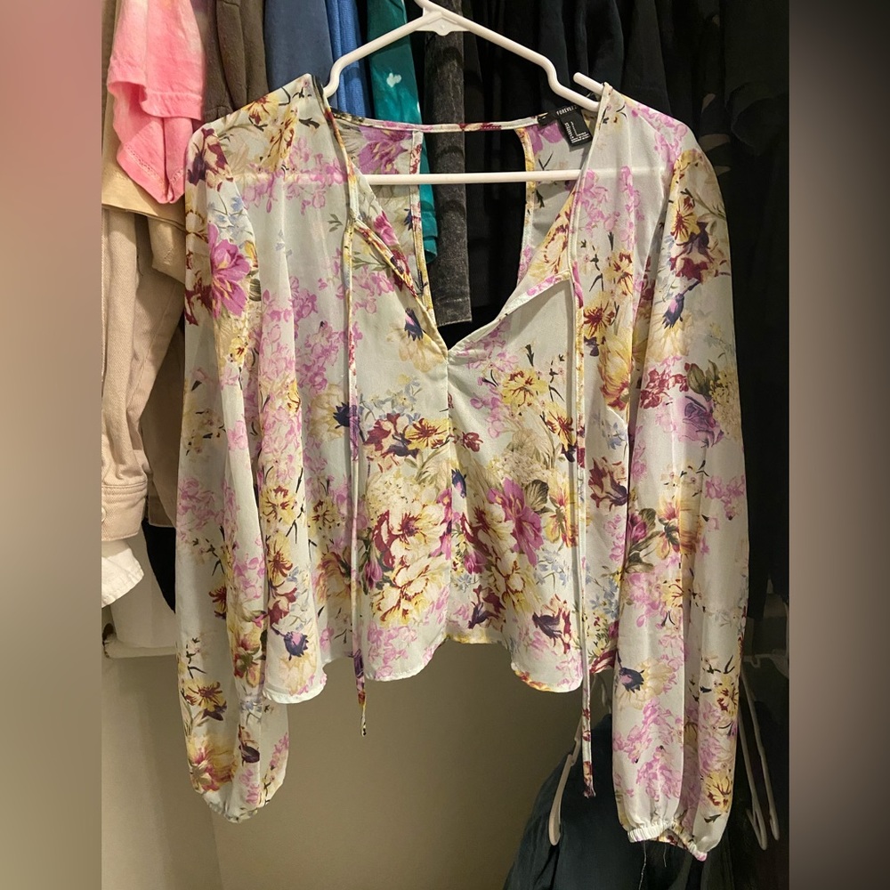 Sheer Floral Blouse